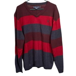 U.S. Polo Assn. Sweater Multicolor Pullover Men’s XXL Blue Red Brown Long Sleeve